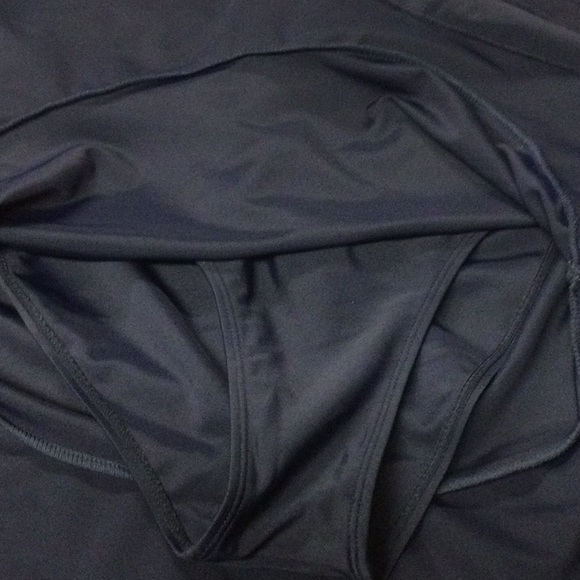 Navy Blue High Waisted Swim Skirt - Picture 3 of 4